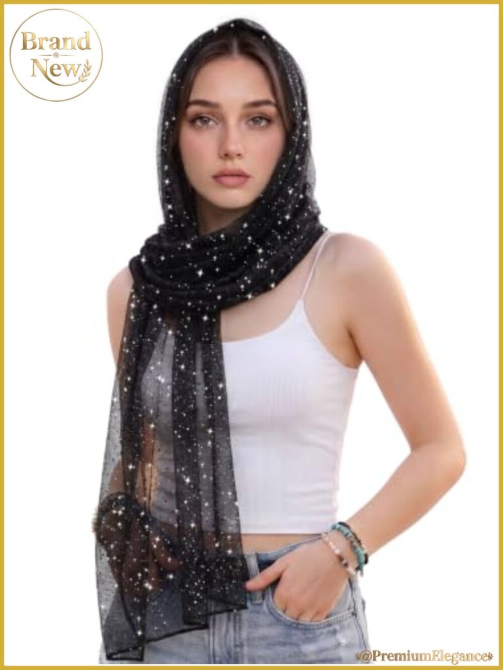 Sequin Shawl Wrap Mesh Scarf Evening Dress Beach Cover Up